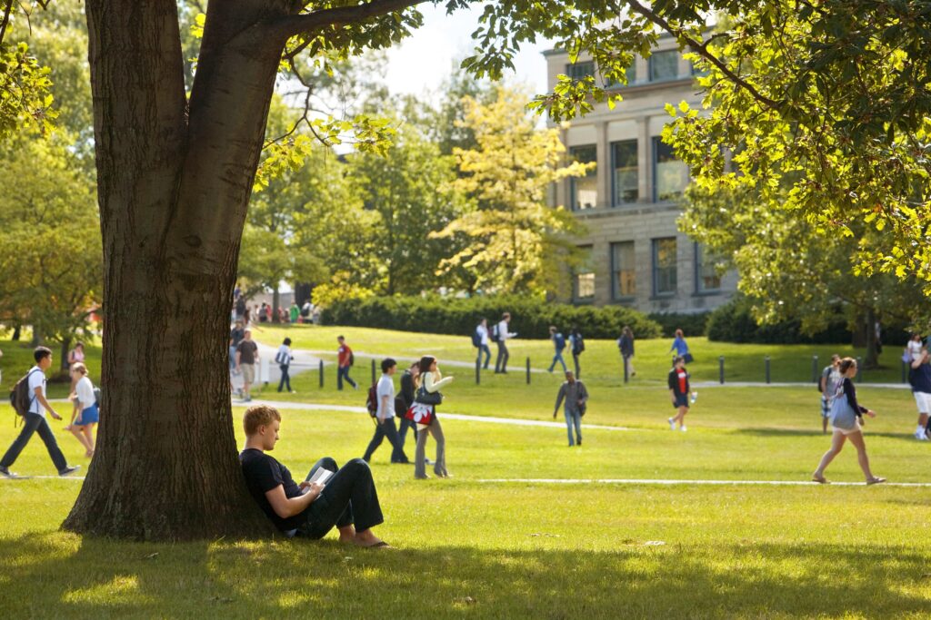 Summer day on Cornell Arts Quad